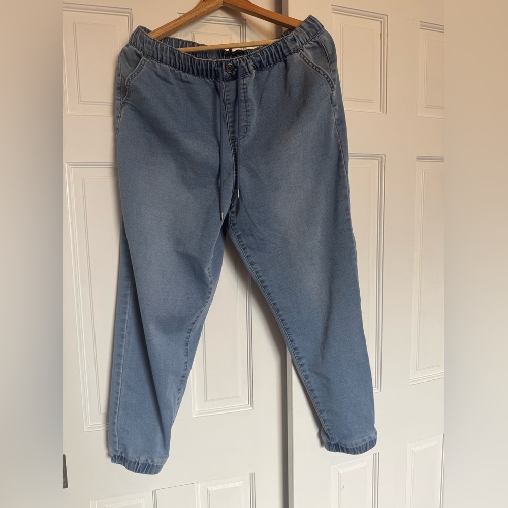 New York & Company Light Blue Jogger Jeans Size Large